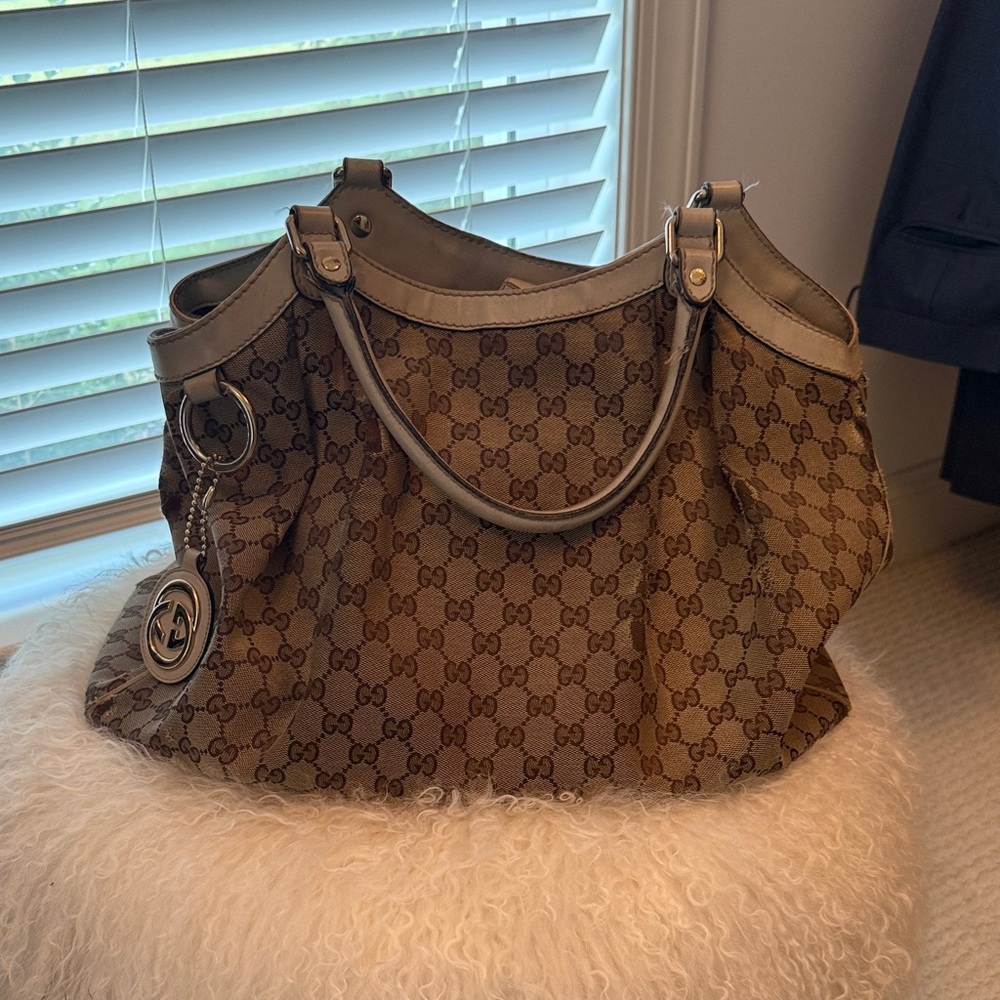 Gucci Tan Monogram Shoulder Bag